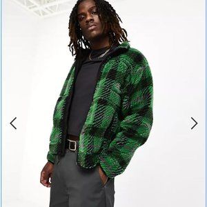 The North Face Extreme Pile full zip jacket in green plaid - Size M